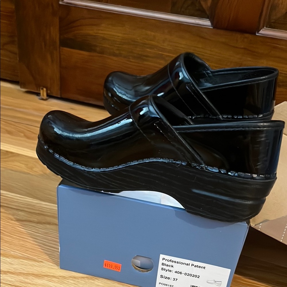 Dansko Black Professional Patent Clogs
